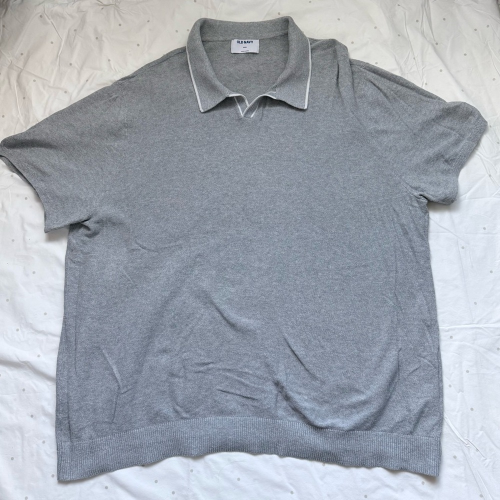Old Navy Light Gray Polo Shirt